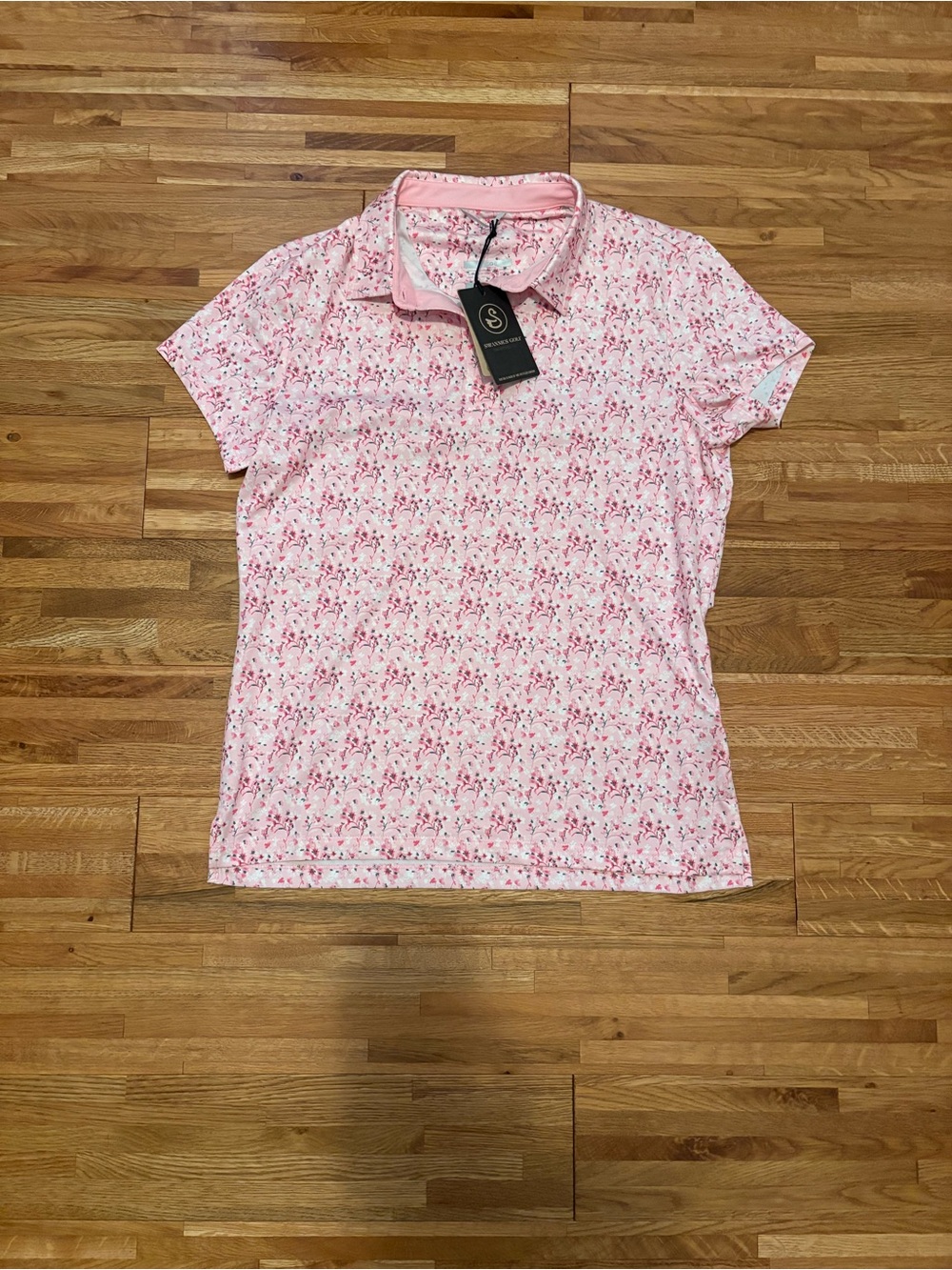 Swannies Golf Floral Print Golf Polo | Size Large | NWT